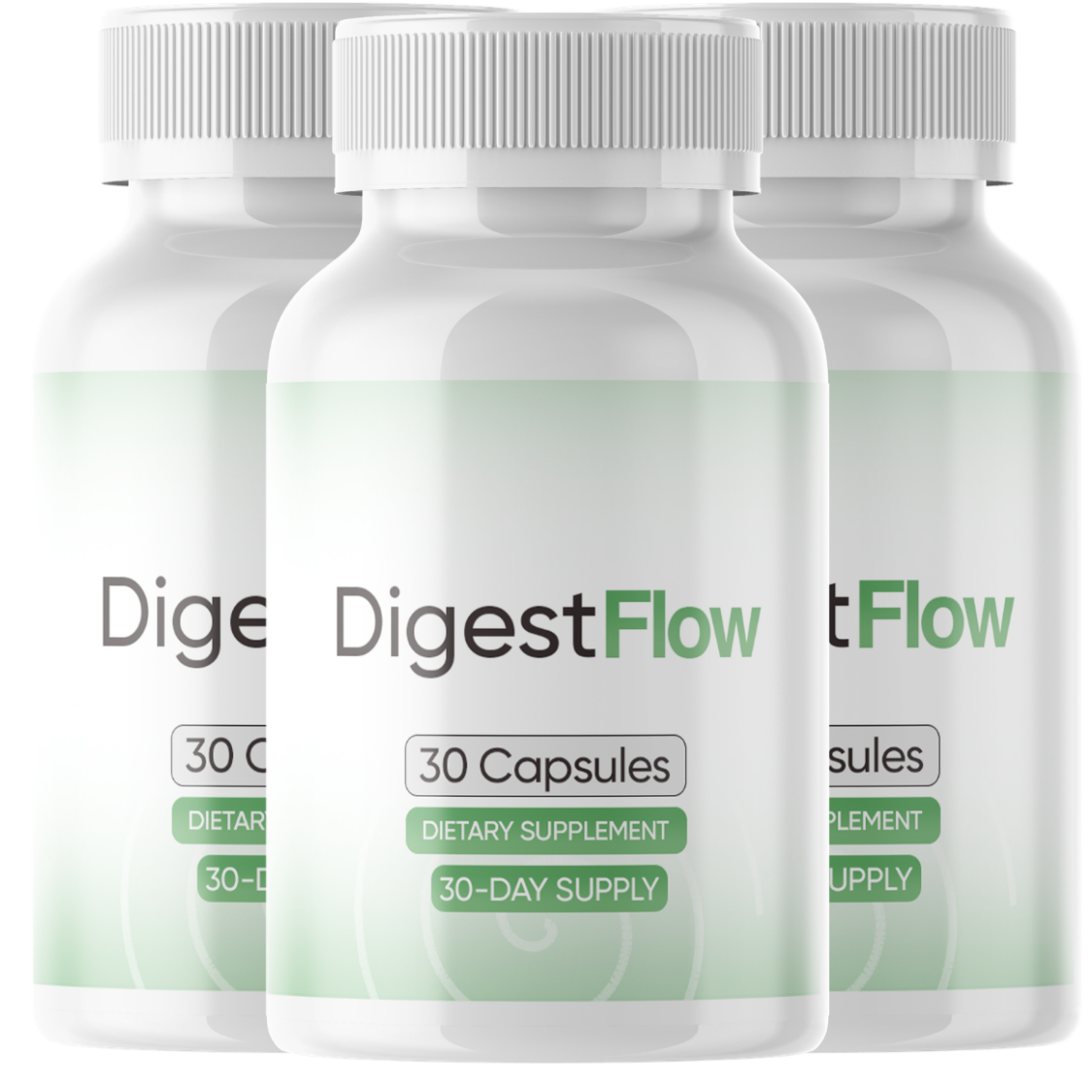 DigestFlow™ digestive & gut health support — 3 bottles